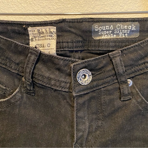 Volcom‎ super skinny jeans black size 0 24 ankle fit distressed grunge - Picture 12 of 12